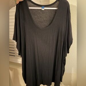 Black luxe scoop neck t shirt
